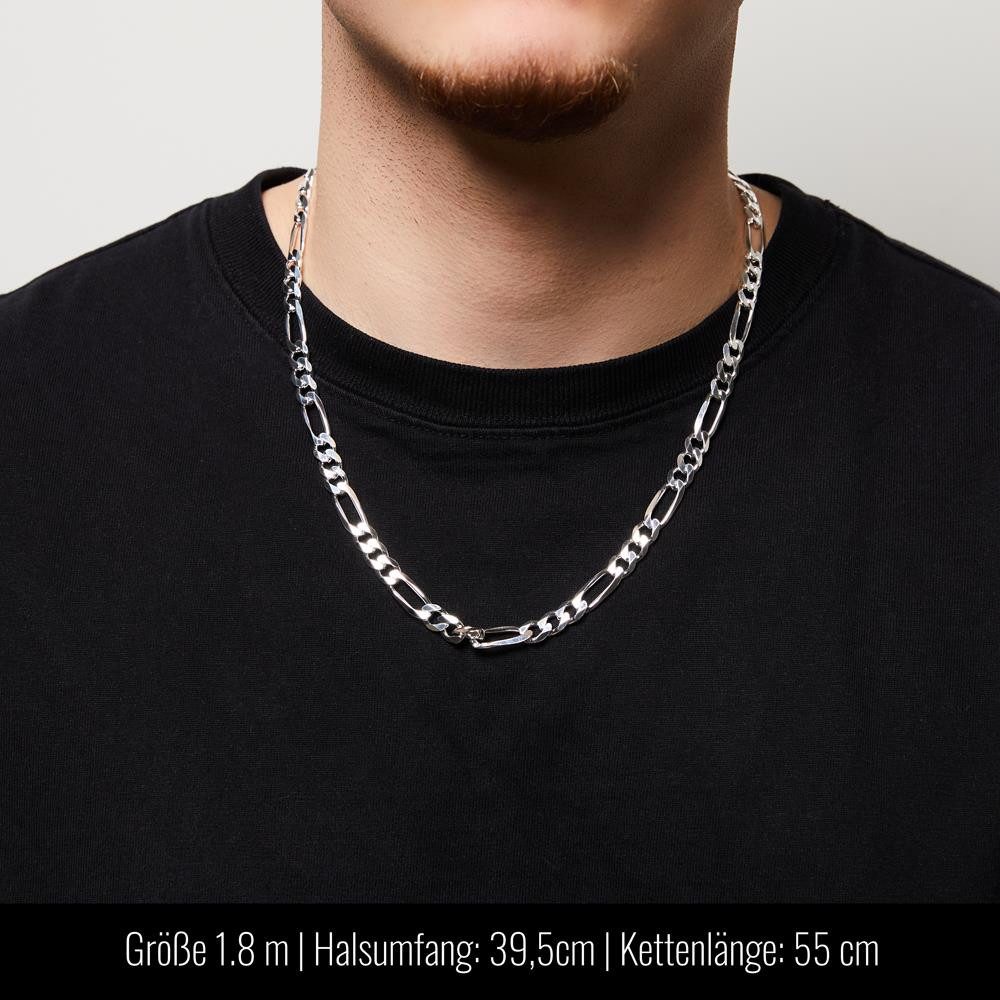 JEWLIX Silberkette Figarodesign aus 925er Silber 7 mm breite Herrenkette FK0080