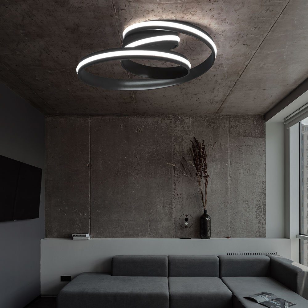 WOFI LED Deckenleuchte, LED-Leuchtmittel fest verbaut, Warmweiß, LED Deckenleuchte dimmbar Modern Wohnzimmerleuchte Decke Ringe