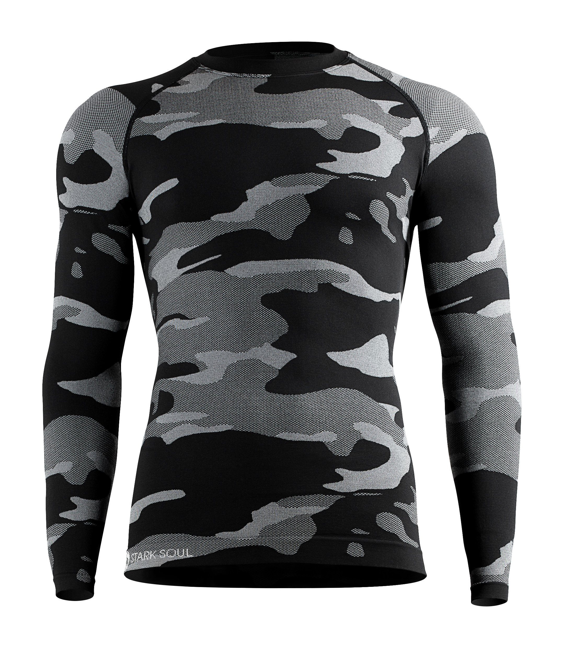 Stark Soul® Funktionsshirt Thermo-Funktionshirt Herren Camouflage, Langarm Outdoor-Ski Unterwäsche, Grau