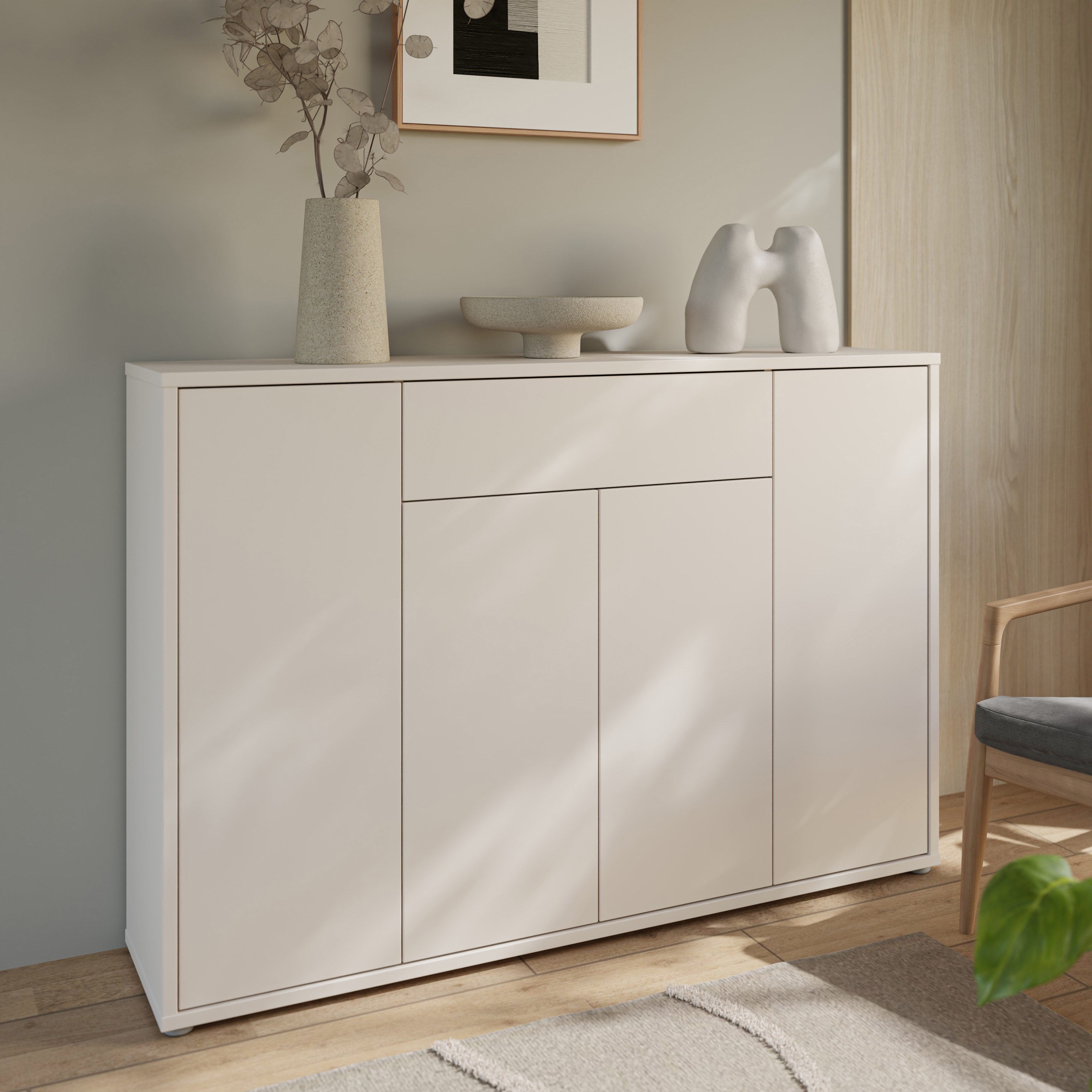 FORTE Schuhschrank Alice Springs B/H/T 143,9/99,1/34,9 cm Push to open, 28 Paar Schuhe