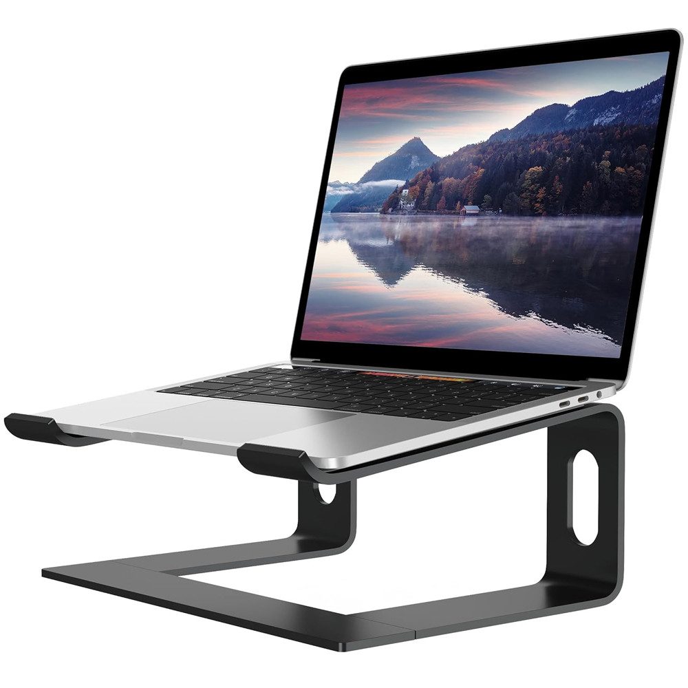 TUWENA Laptop-Ständer Laptop-Ständer für Schreibtisch, Aluminium-Erhöhung Ergonomischer, (Notebook-Halter, unterstützt 25.4-39.6 cm (10 bis 15.6 Zoll) Notebook)
