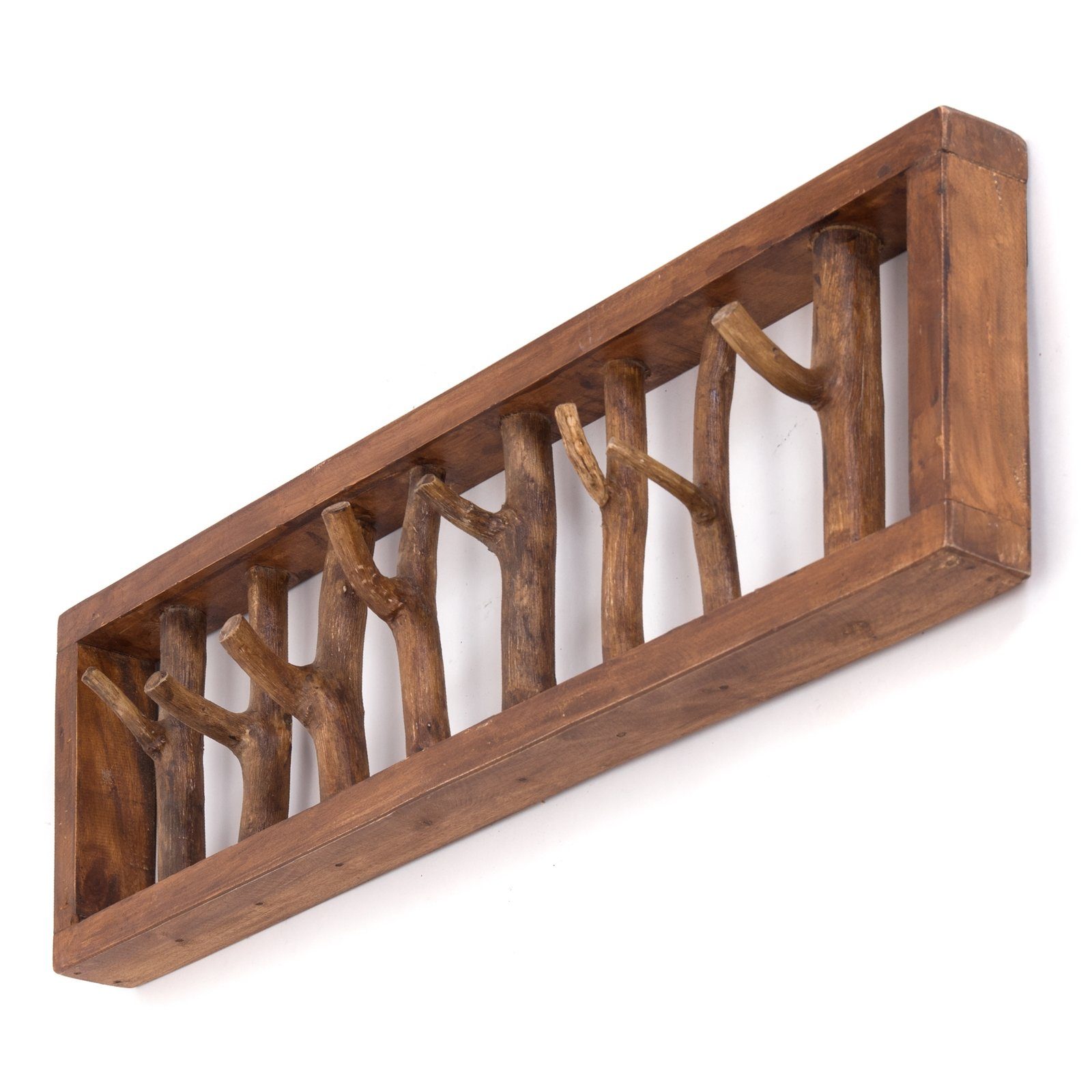 DESIGN DELIGHTS Wandgarderobe WANDGARDEROBE AST-HAKEN, 82x22cm, Altholz, Shabby Chic Kleiderhaken