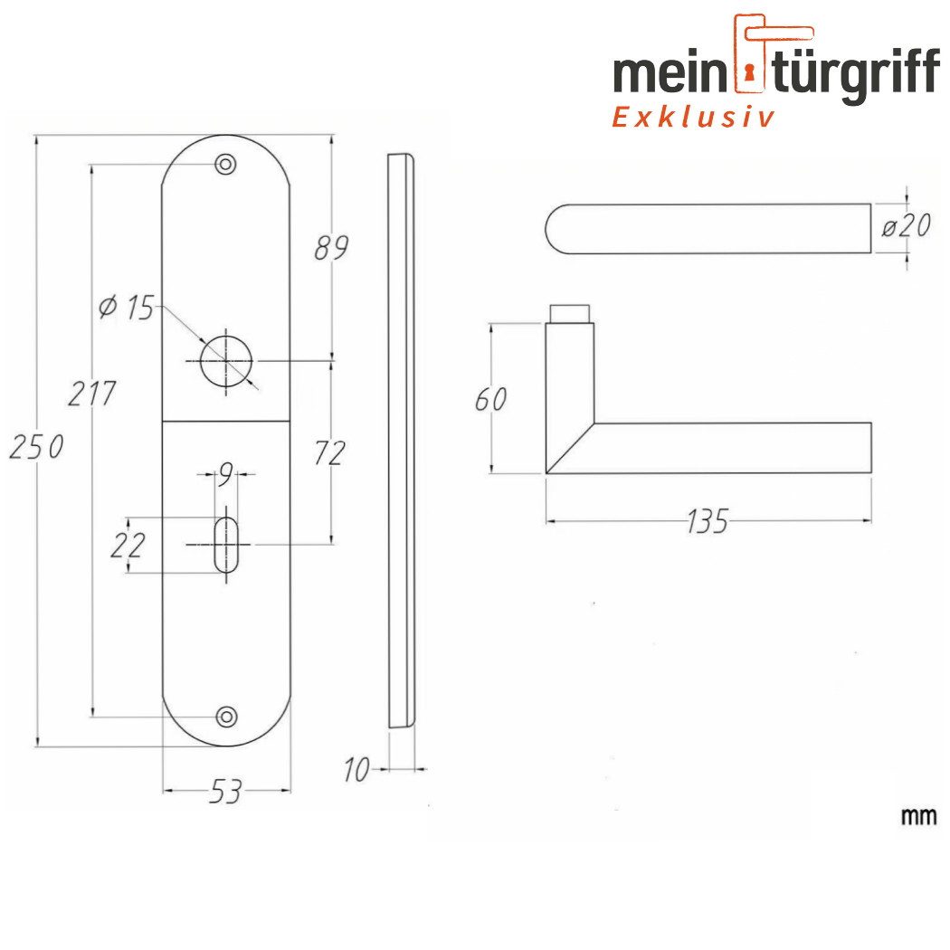 MeinTürgriff Drückergarnitur Liverpool Edelstahl Langschildgarnitur Innentü günstig online kaufen
