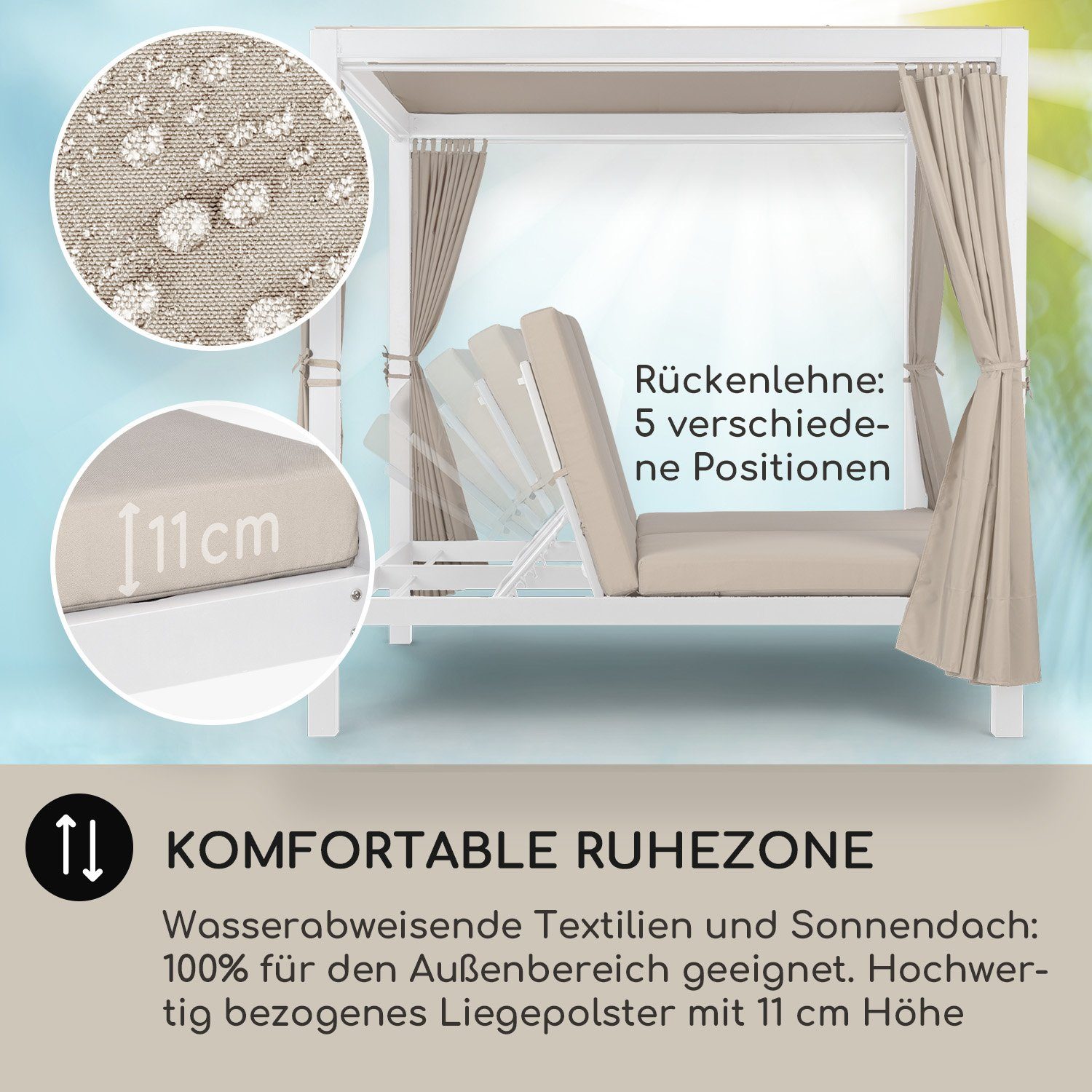 blumfeldt Gartenliege Eremitage Double XL Sunbed, günstig online kaufen