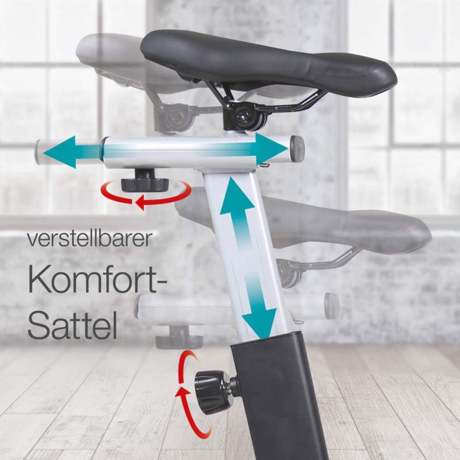 aktivshop Speedbike Indoor bis 110 kg (Indoor Bike, mit Trainingscomputer), Bluetooth und Pulssensoren, Heimtrainer
