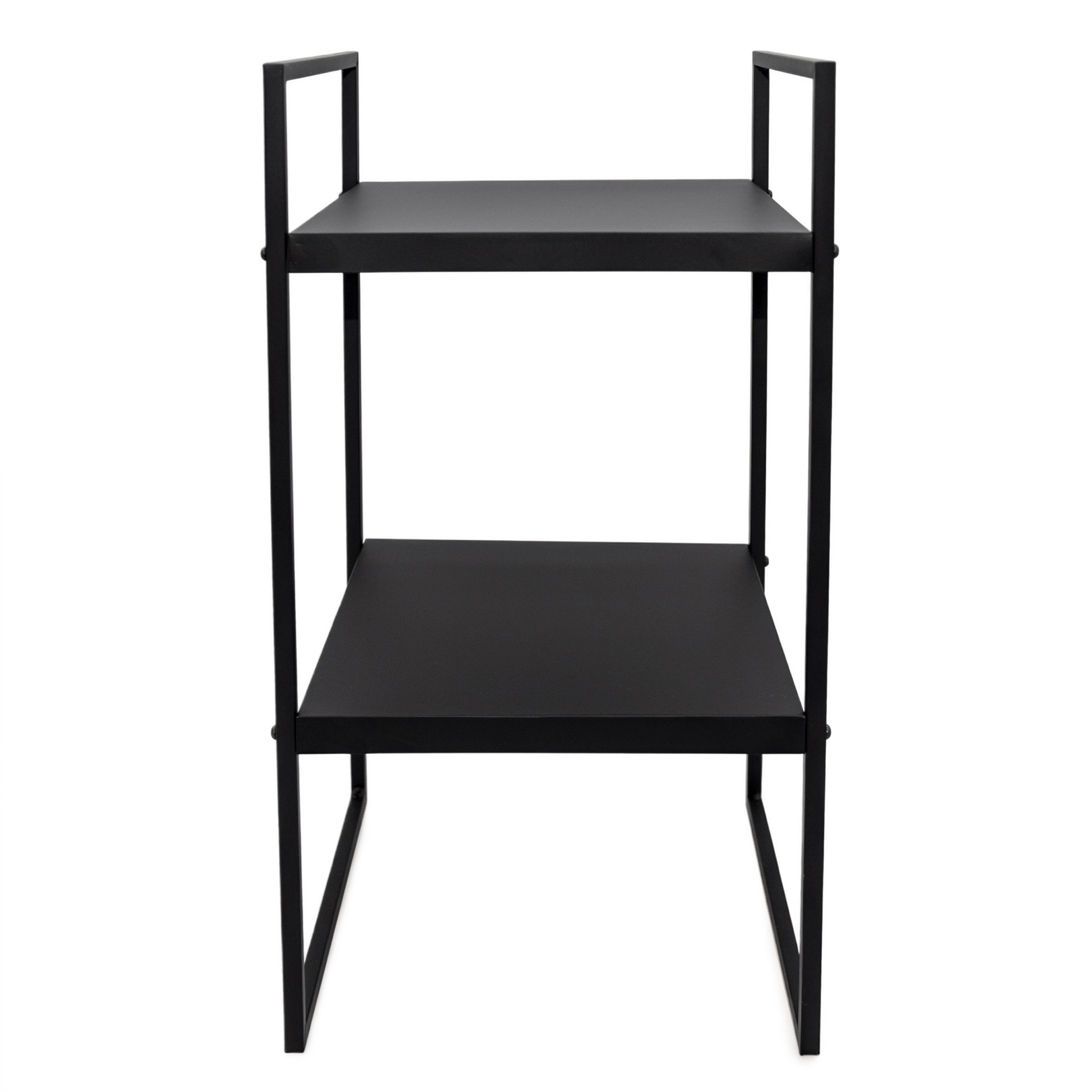 Spetebo Standregal Metall Standregal schwarz offen mit 2 Fächern - 54 x 27 cm, Anzahl 1-tlg., zwei praktische Ablagen – Bild 3 von 5