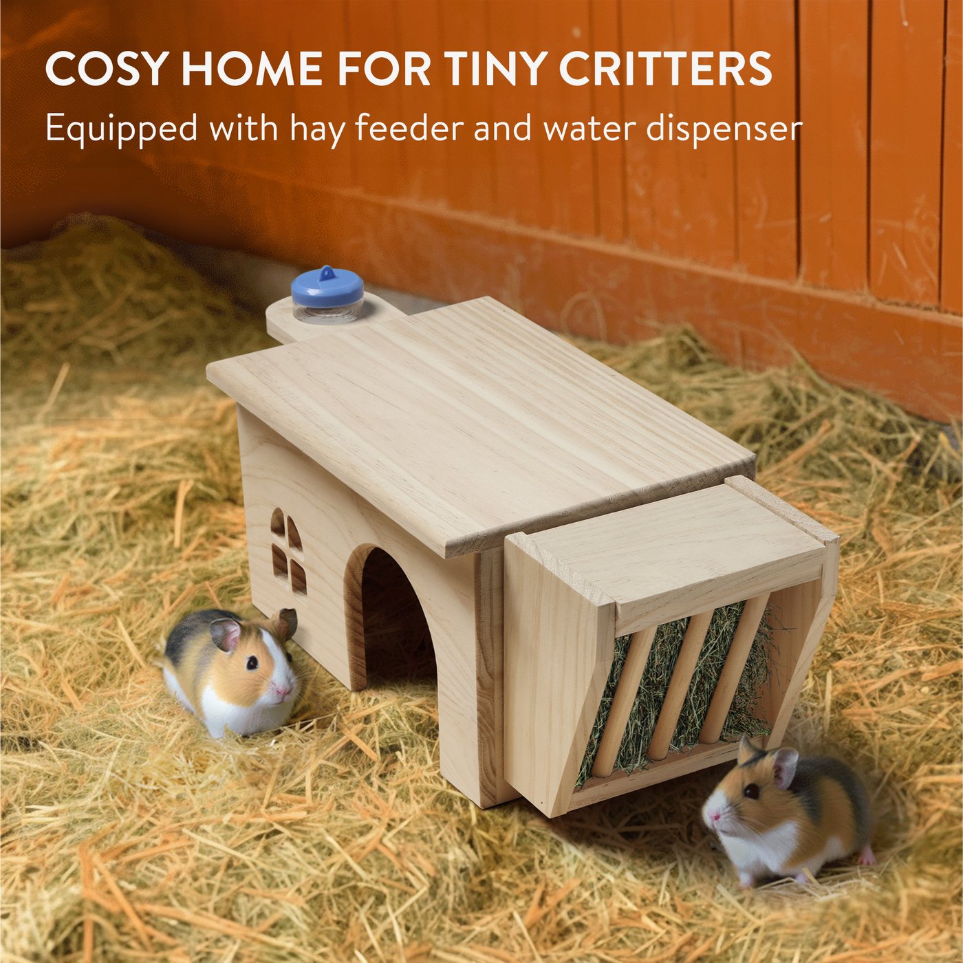 Thumbnail - Navaris Tierhaus Meerschweinchen Haus aus Holz - Hamster Versteck Holzhaus