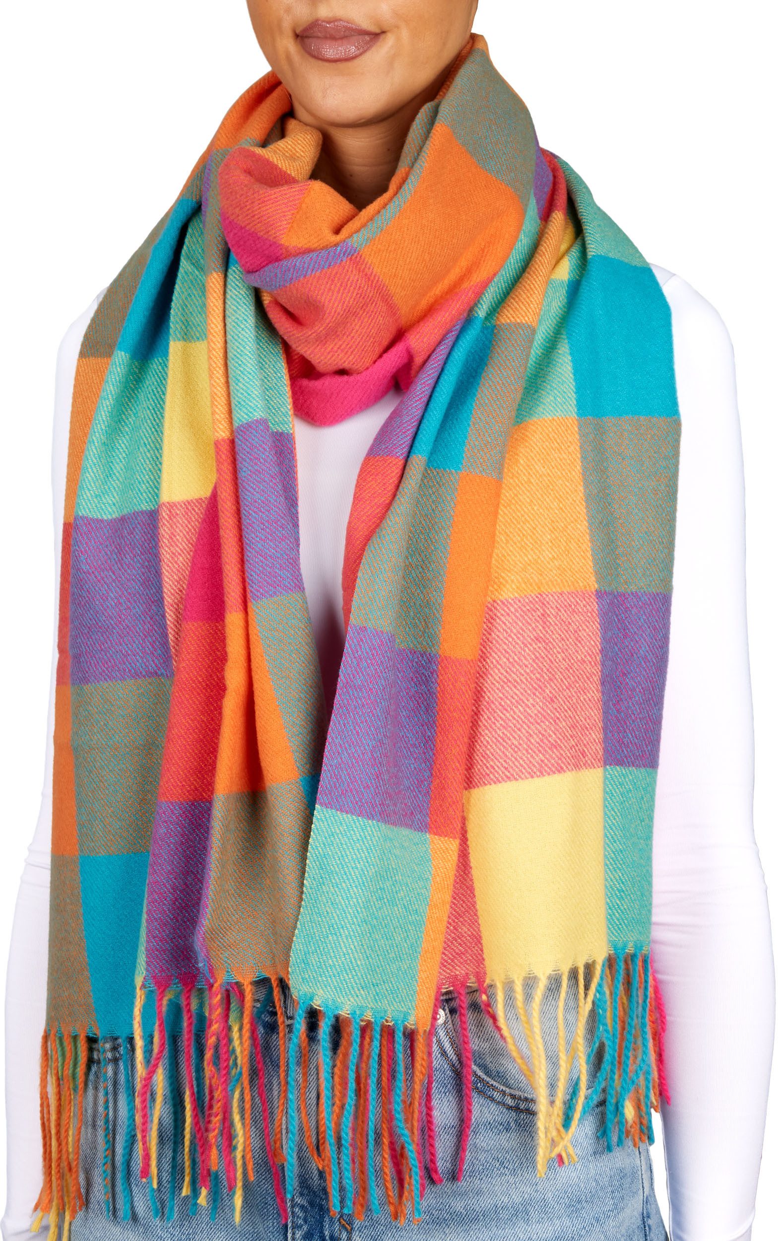 BRUBAKER Schal Cashmirillo Schal Kariert für Damen und Herren - 70 x 200 cm, (Herbstschal Winterschal mit weichem Kaschmir-Gefühl, 1-St), Warm, Kuschelig und Oversized - Damenschal für Herbst und Winter