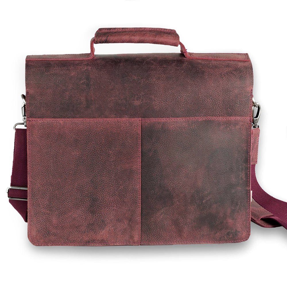 Jahn-Tasche Aktentasche Sehr große Aktentasche / Lehrertasche, Leder Rost-Rot, Jahn-Tasche 422
