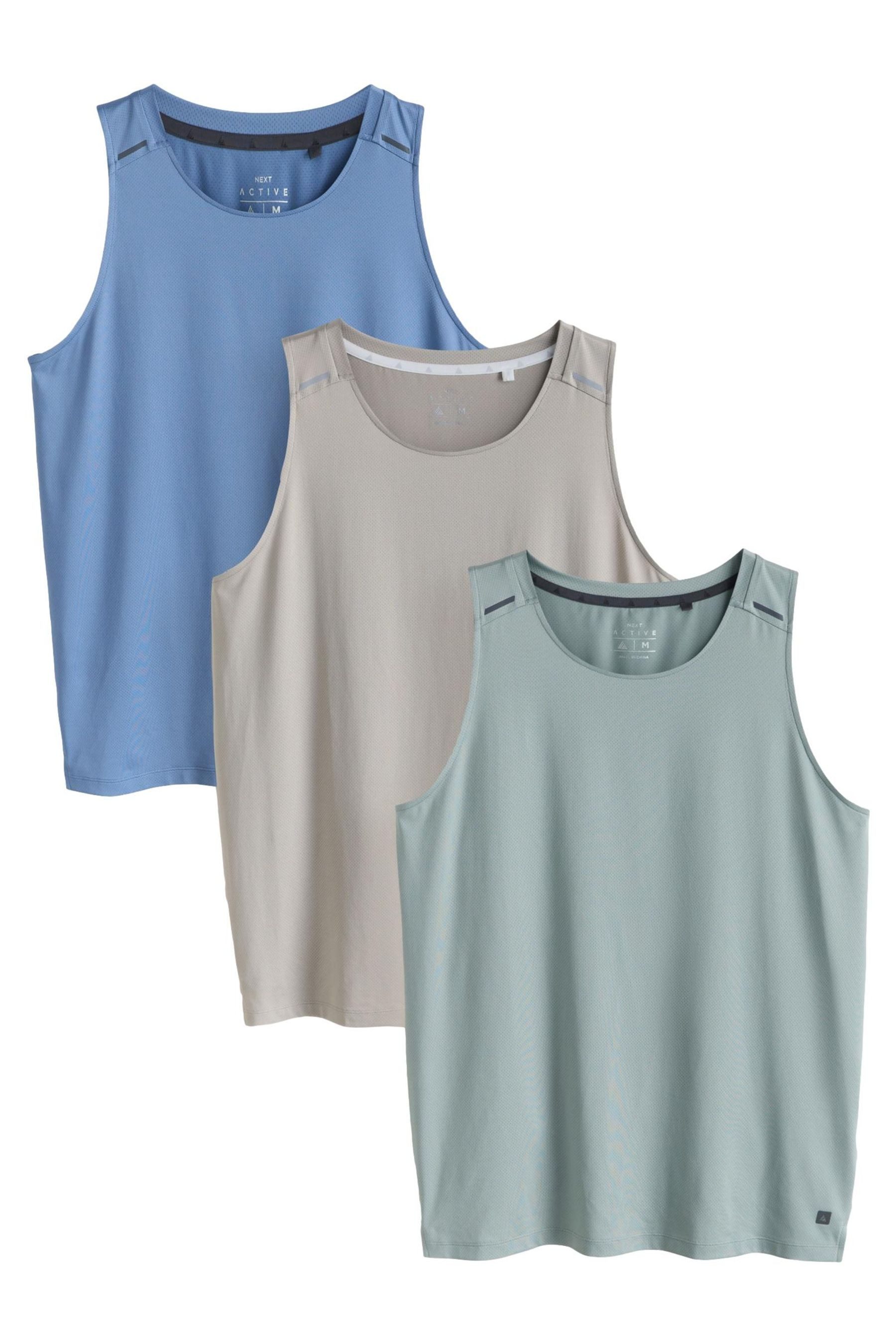 Next Trägertop Active Gym Trägerhemden mit Mesh im 3er-Pack (3-tlg)