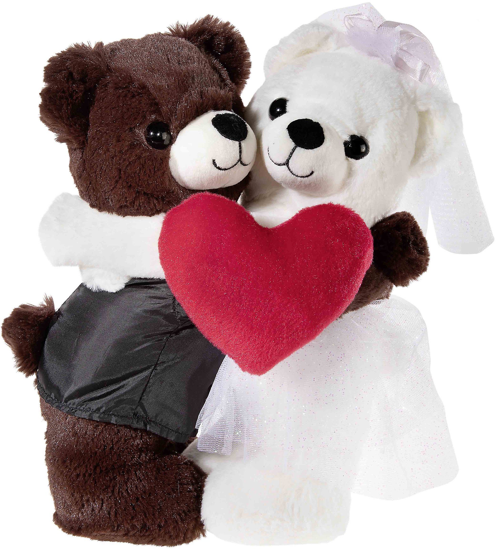 Heunec® Kuscheltier Hochzeitsbärenpaar Bär & Bärin, braun/weiß