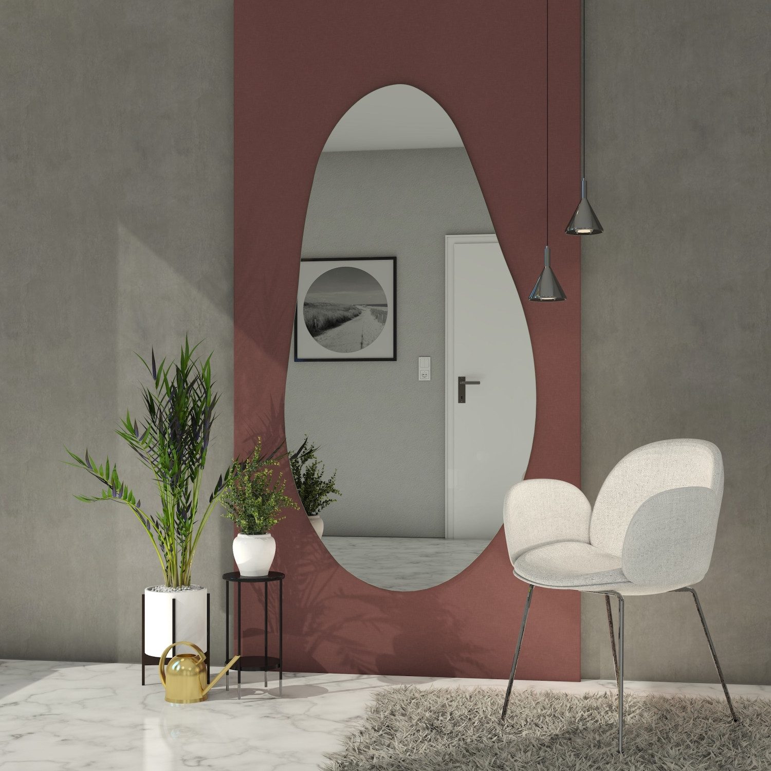 MySpiegel.de Wandspiegel Asymmetrischer Spiegel Trivor mit Befestigung günstig online kaufen