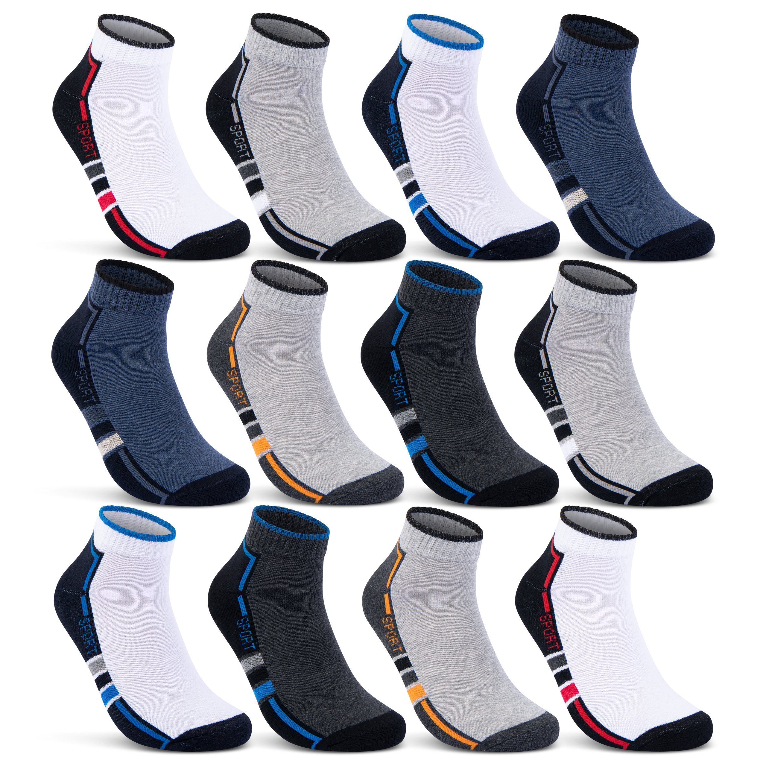 Sneakersocken 6 oder 12 Paar SPORT Socken Damen & Herren Sportsocken