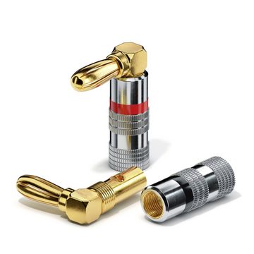 conecto conecto Bananenstecker 8er-Set, 90° gewinkelter Stecker, für alle Audio-Kabel