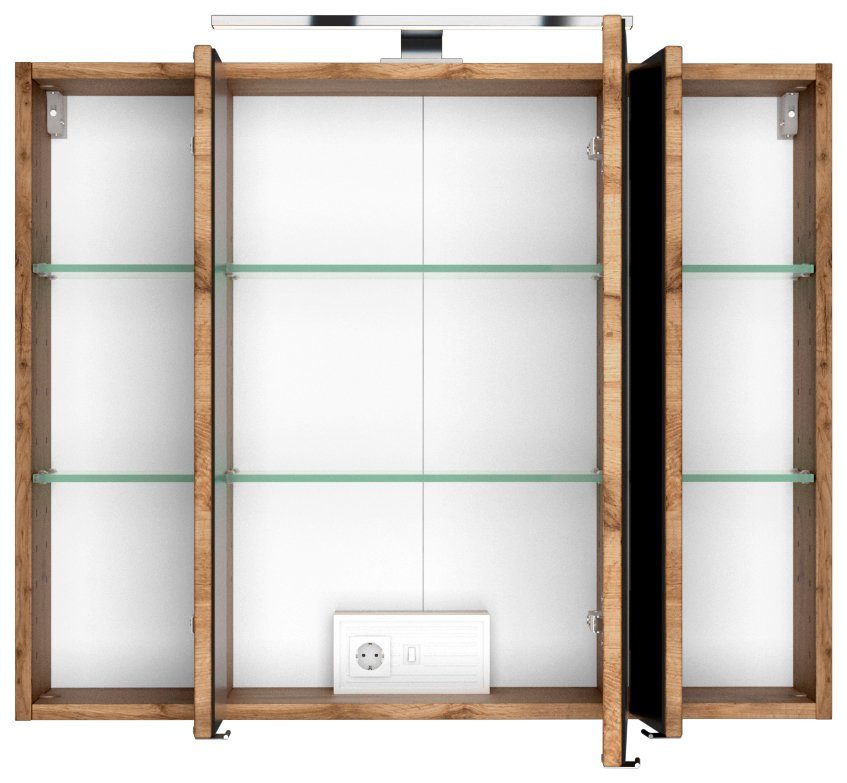 welltime Spiegelschrank Baabe Breite 80 cm, mit 3D-Effekt, dank 3 Spiegeltü günstig online kaufen