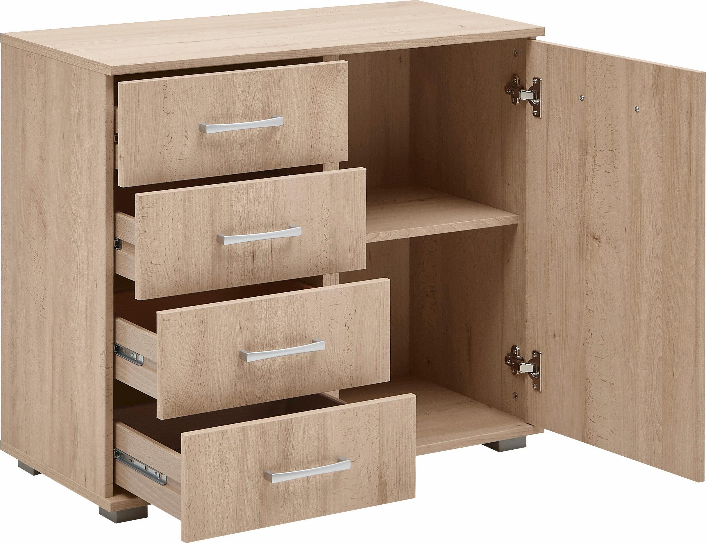 priess Kombikommode Barcelona mit 4 Schubkästen und Tür in 6 Farben