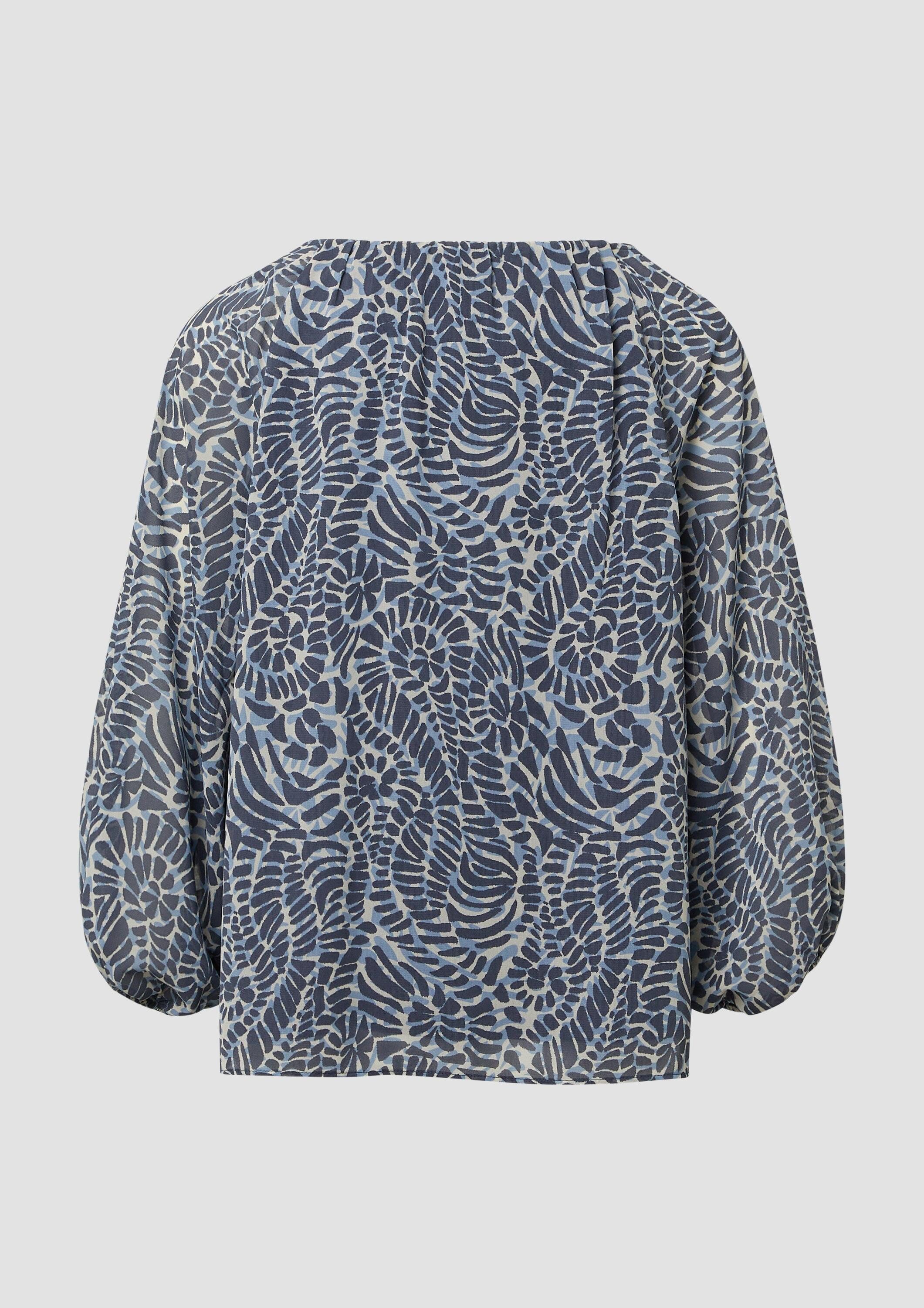 s.Oliver Langarmbluse Bluse Chiffon-Bluse im Relaxed Fit mit Raglanärmeln