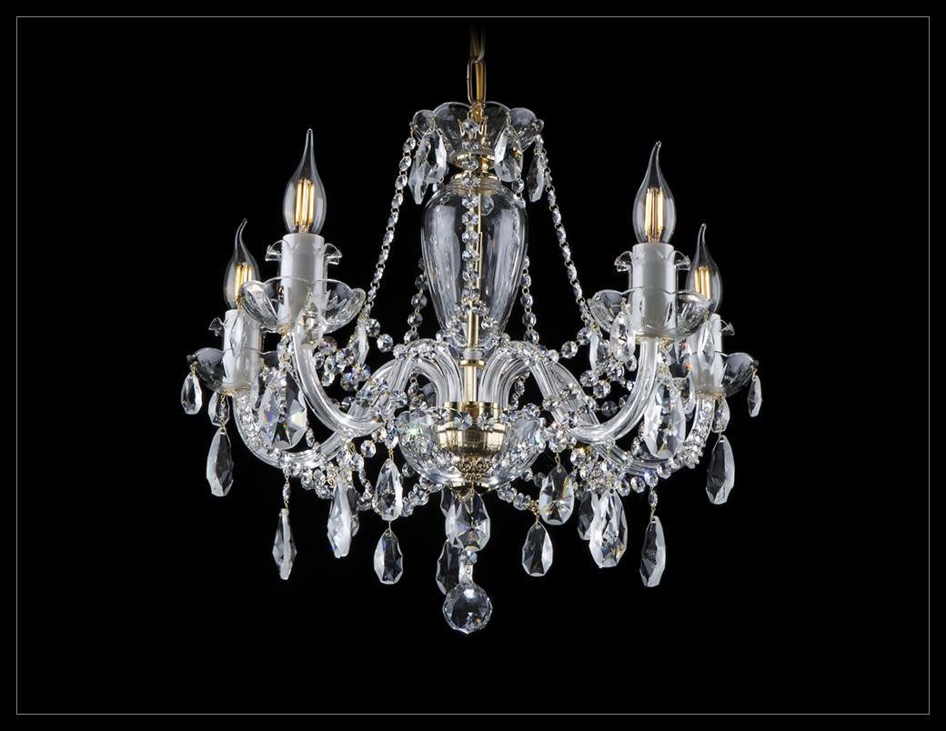 JVmoebel Kronleuchter Kristallleuchte mit eleganten Steinen in klarer Optik, Warmweiß, Made in Europa