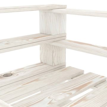 furnicato Gartenbank Outdoor-Sessel Paletten Holz Weiß