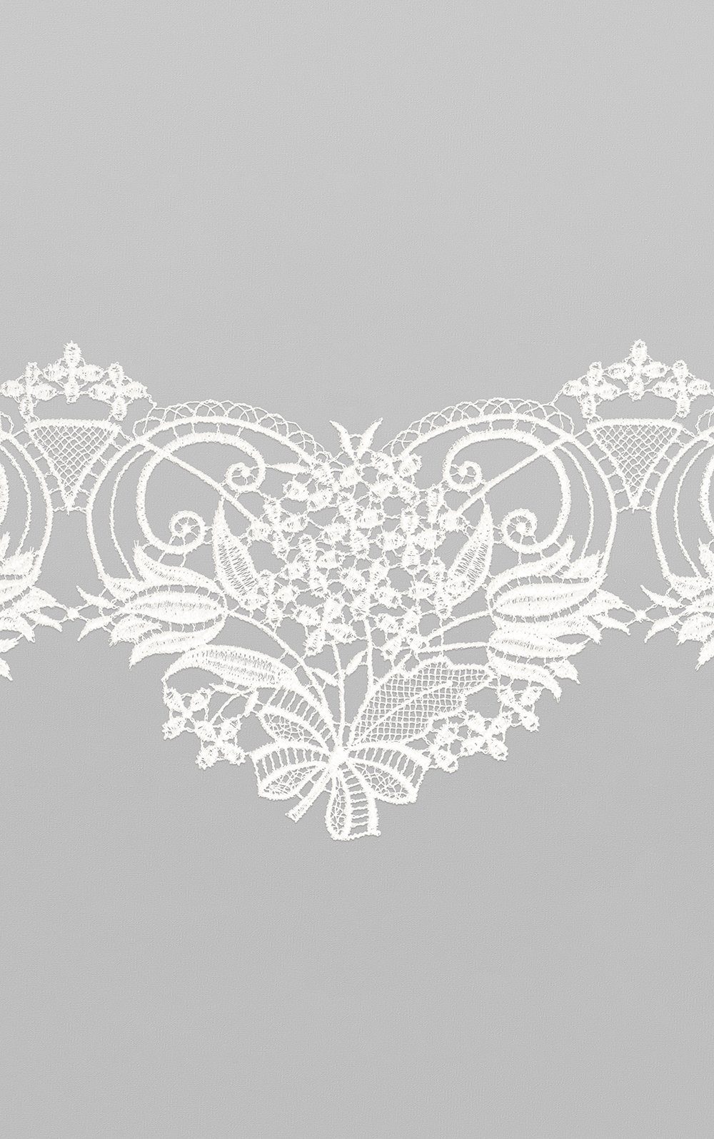 Scheibengardine Blütenherz, Spitze®, Plauener St), HxB transparent, 13x48cm (1