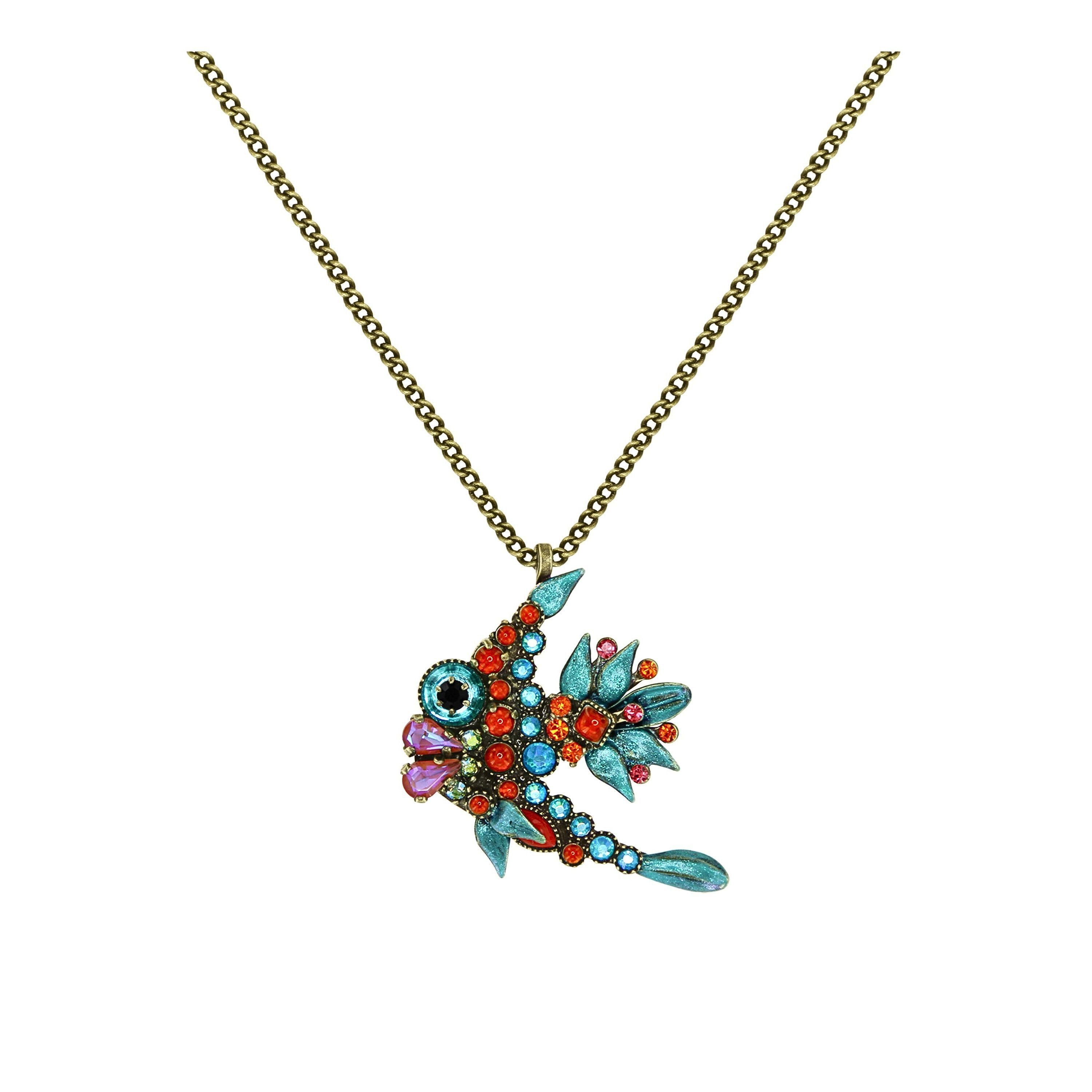 KONPLOTT Kette mit Anhänger KONPLOTT Kette School of Fish multicolor antik Messing