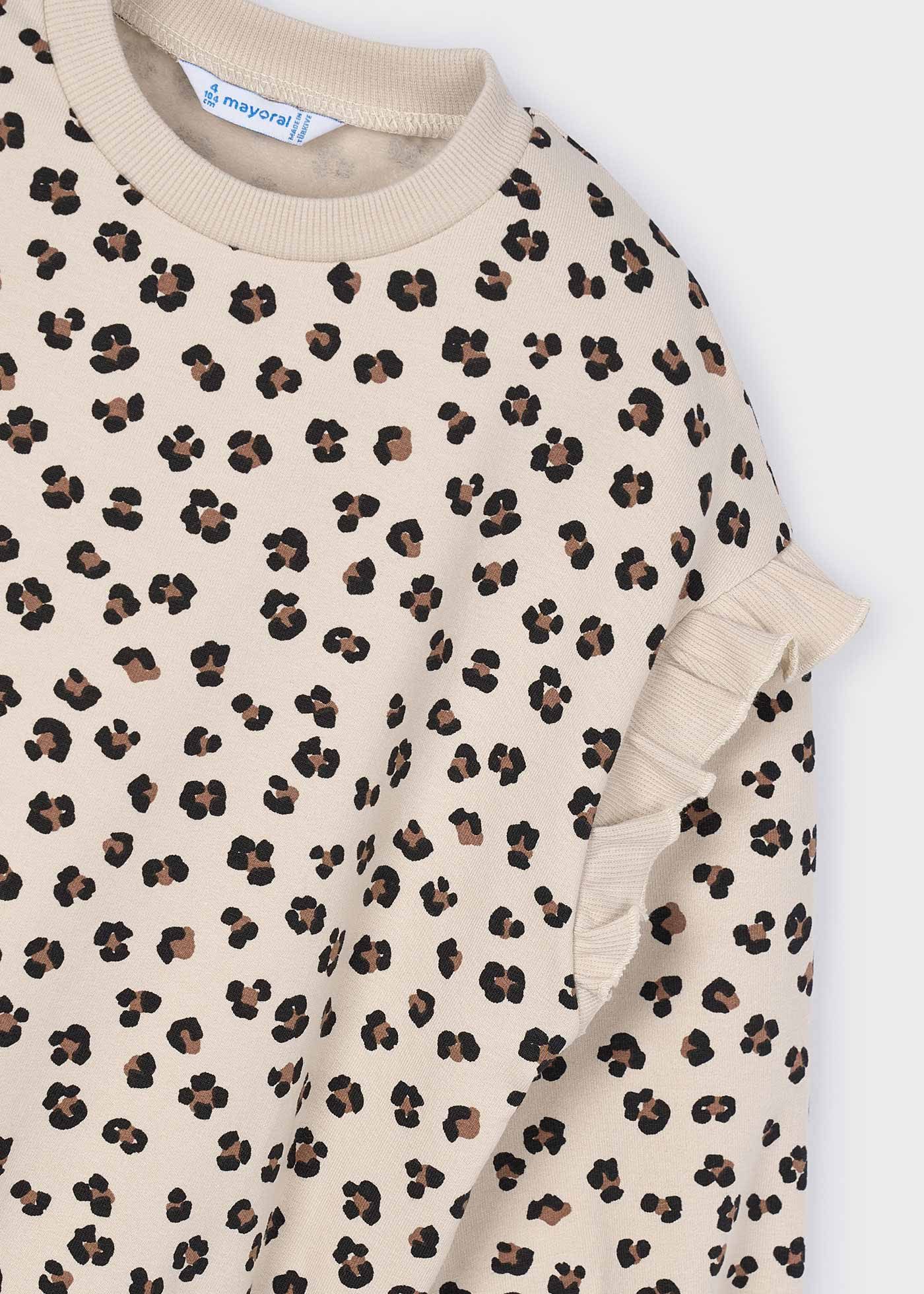 Mayoral Sweatshirt Volants und Leoprint