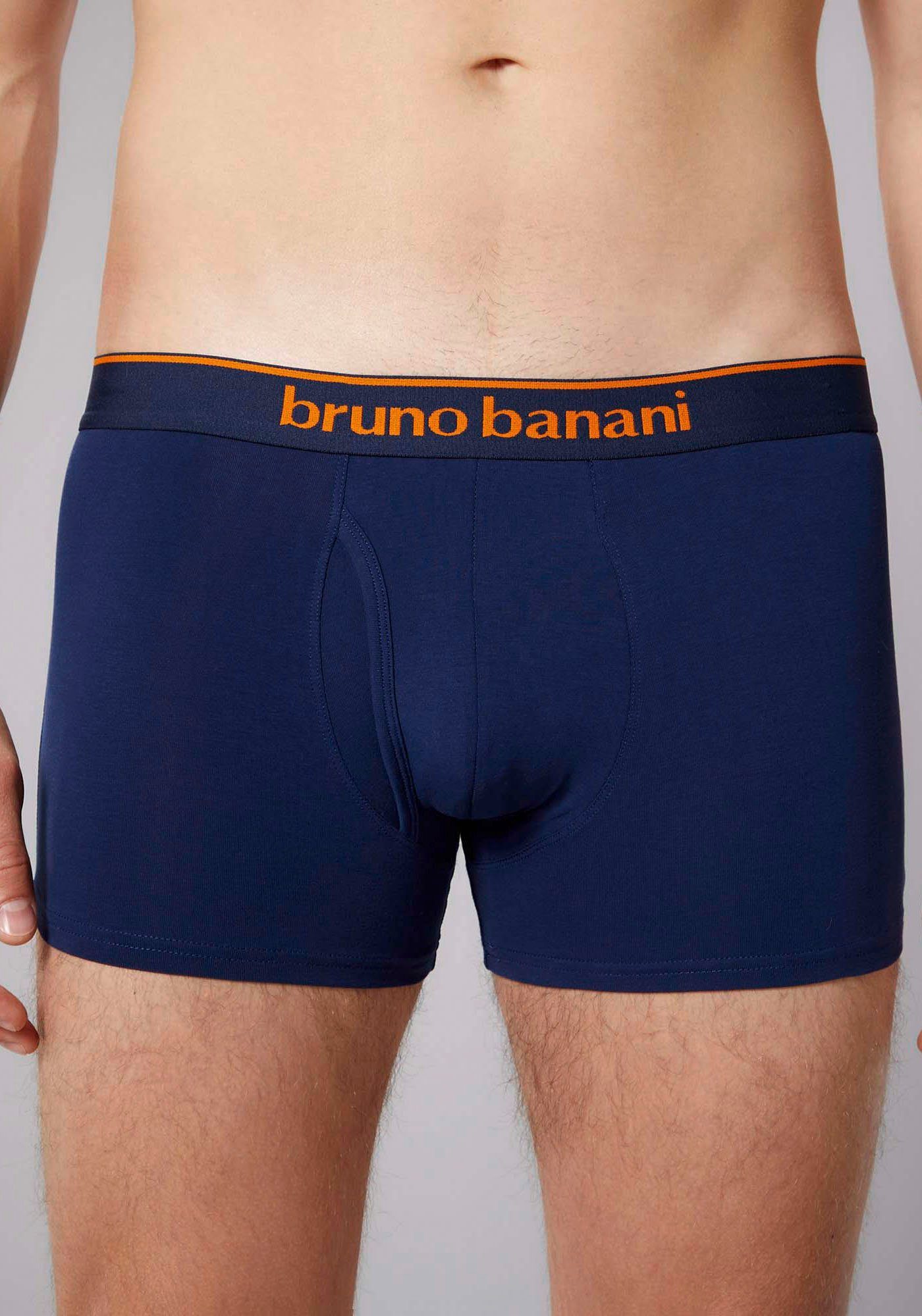 Bruno Banani Boxershorts Access 2Pack (Packung, Quick 2-St) blau-schwarz Kontrastfarbene Details Short