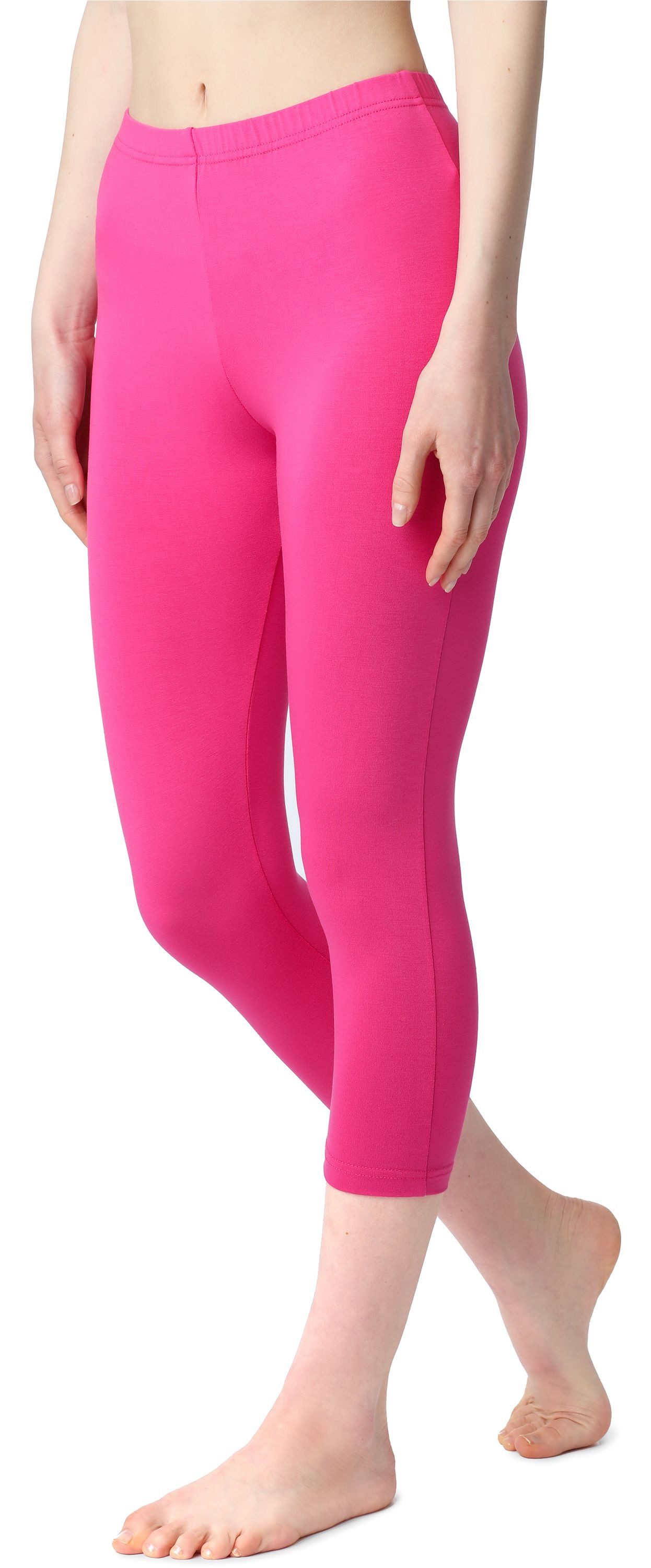 Bellivalini Leggings Damen 3/4 Capri Leggings aus Baumwolle BLV50-199 (1-tlg) elastischer Bund