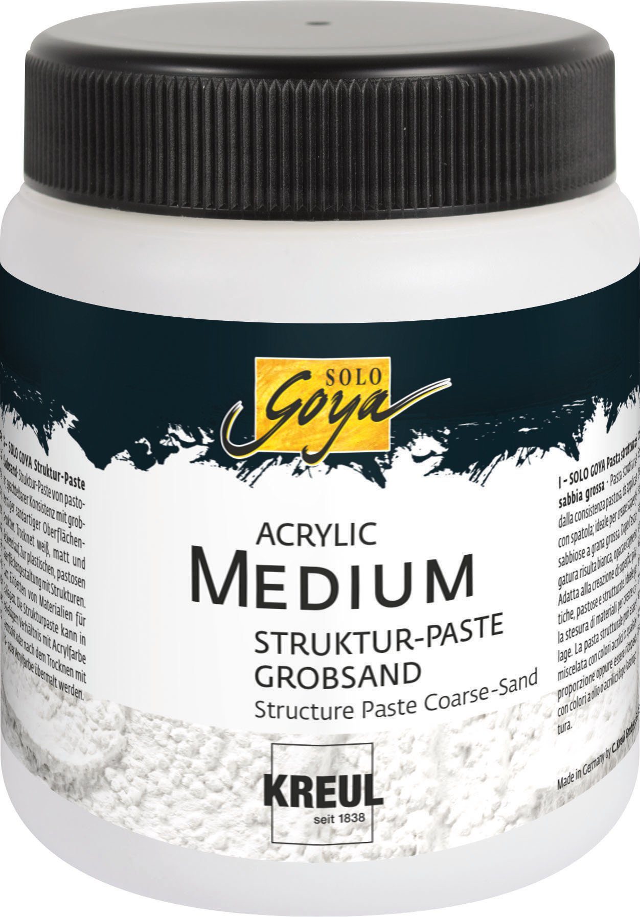 Kreul Strukturpaste Acrylpaste Acrylic Medium Struktur-Paste, Grobsand 250 ml