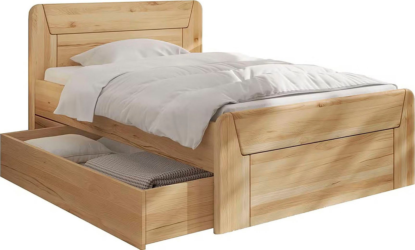 Home affaire Massivholzbett Vouillé ausgestattet mit einem Bettschubkasten, günstig online kaufen