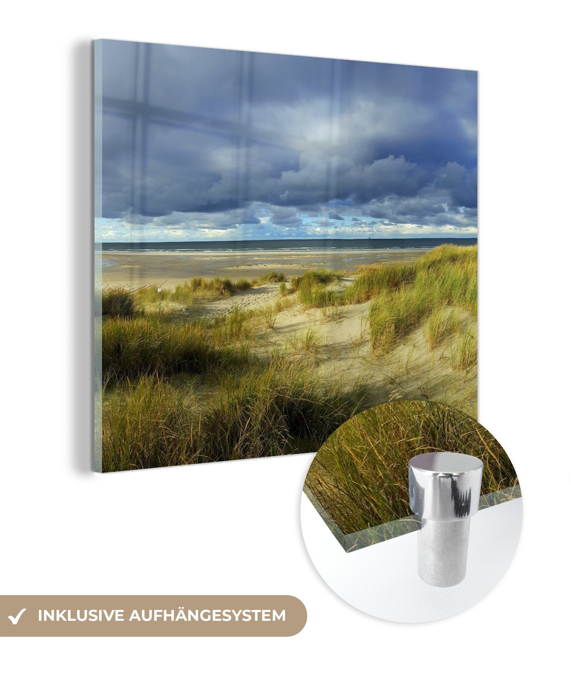 - auf bunt - auf Bilder MuchoWow (1 - Acrylglasbild Wandbild Wanddekoration Glasbilder Glas Dünen, Nordsee - Glas Foto Vlieland St), -