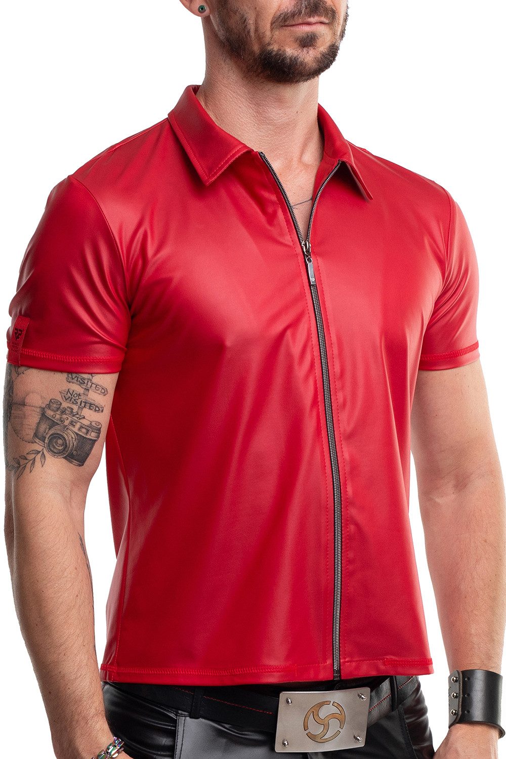 Regnes Fetish Planet T-Shirt Herren-Shirt in rot - S