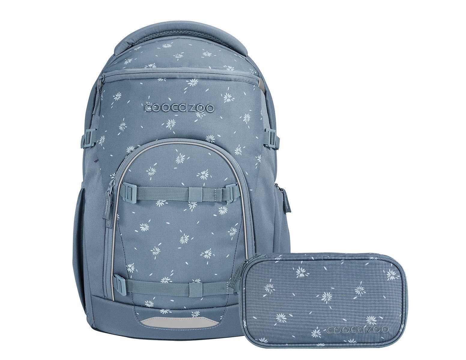 coocazoo Schulranzen Schulrucksack-Set BYTE Bloomy Daisy 2-teilig (2-teilig), für digitale Schule, ergonomisch, Easy-Grow-System