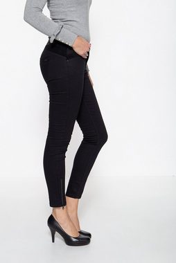 ATT Jeans Slim-fit-Jeans Carron mit Samteinsatz und Reißverschluss-Schlitzen