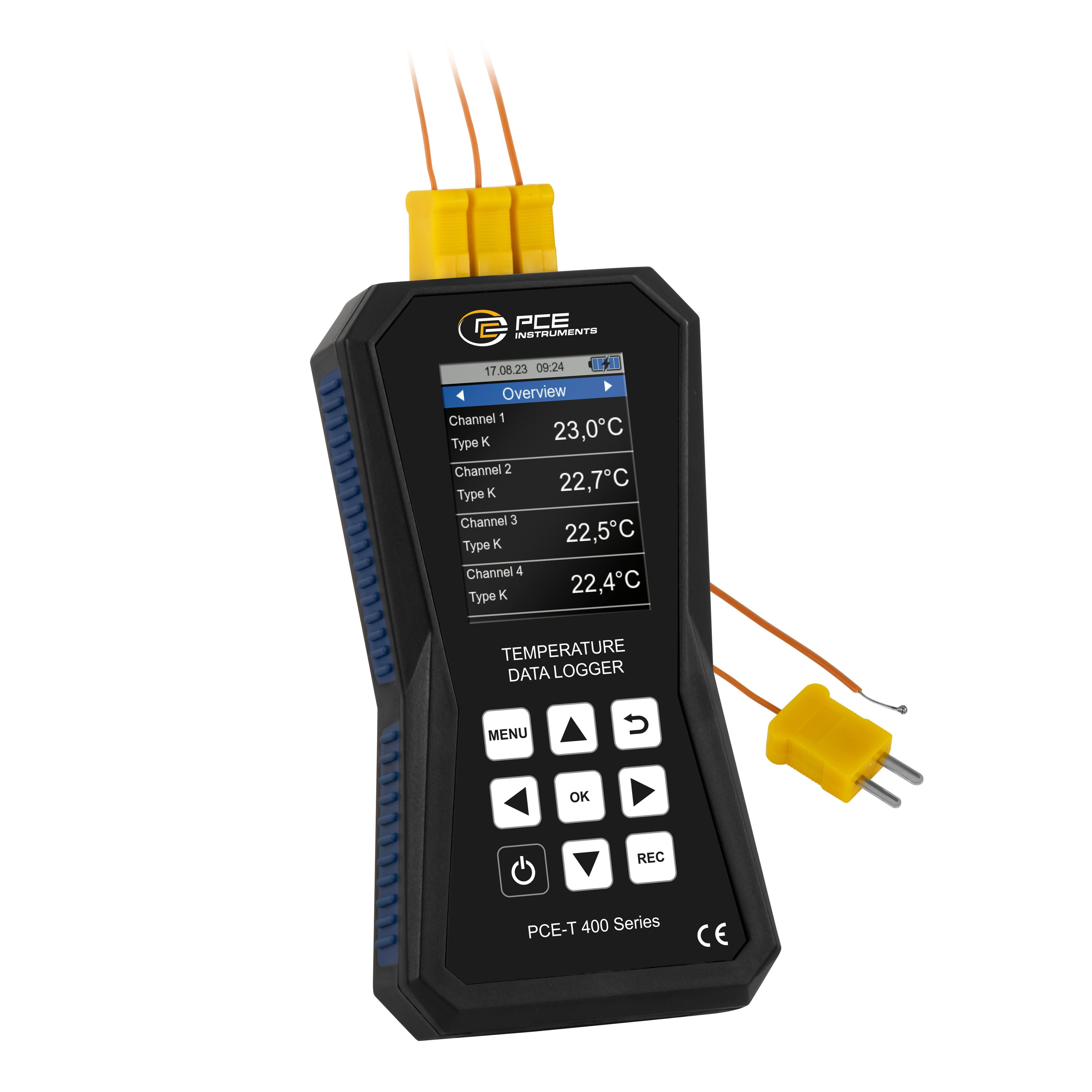 Gartenthermometer 4-Kanal Temperaturdatenlogger für Thermoelemente PCE-T 420