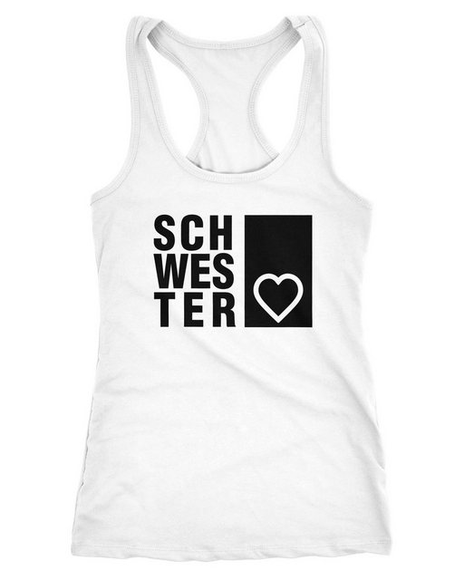MoonWorks Tanktop Damen Tanktop Schwesterherz Schwester Herz Geschenk Gebur günstig online kaufen