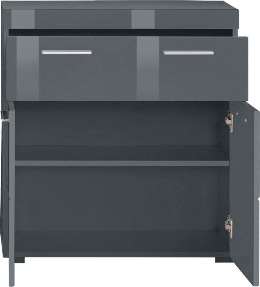 welltime Unterschrank Avena Badezimmerschrank mit 1 großen Schubkasten und 2 Türen - 73/31/79 cm
