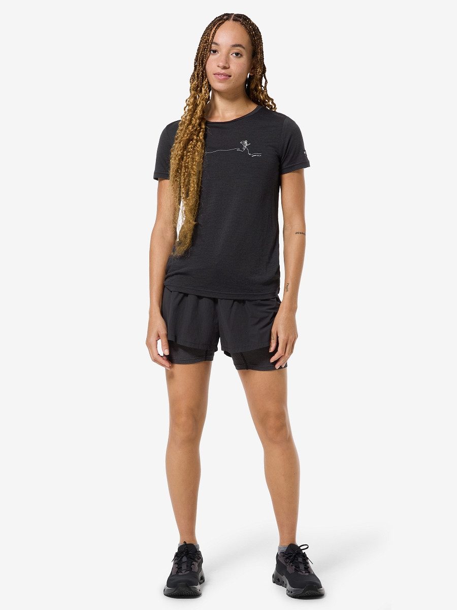 SUPER.NATURAL T-Shirt für Damen, Merino W RUNNING TEE mit Lauf-Motiv, atmun günstig online kaufen