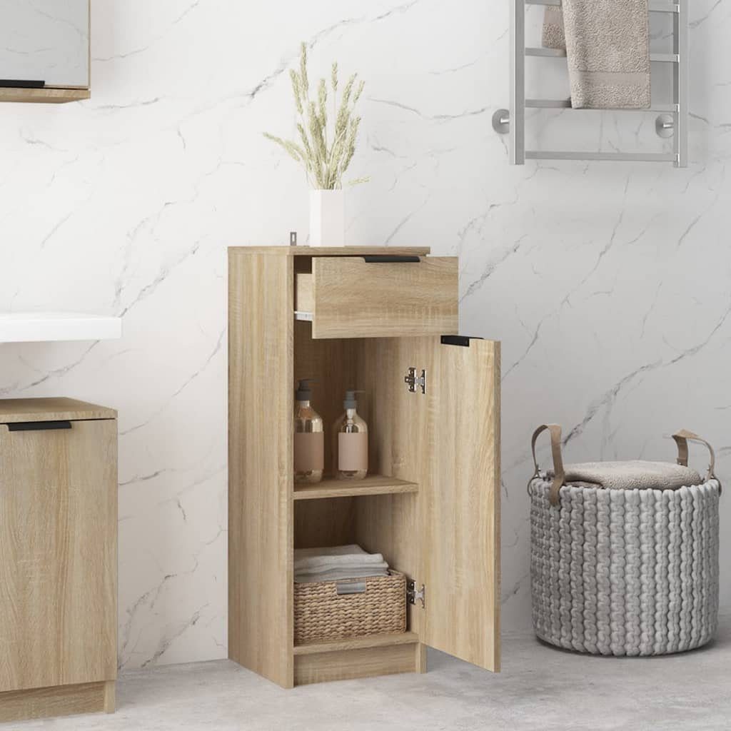 vidaXL Mehrzweckschrank NA Badezimmerschrank Schrank Nischenschrank Sonoma Eiche 32x34x90 cm S