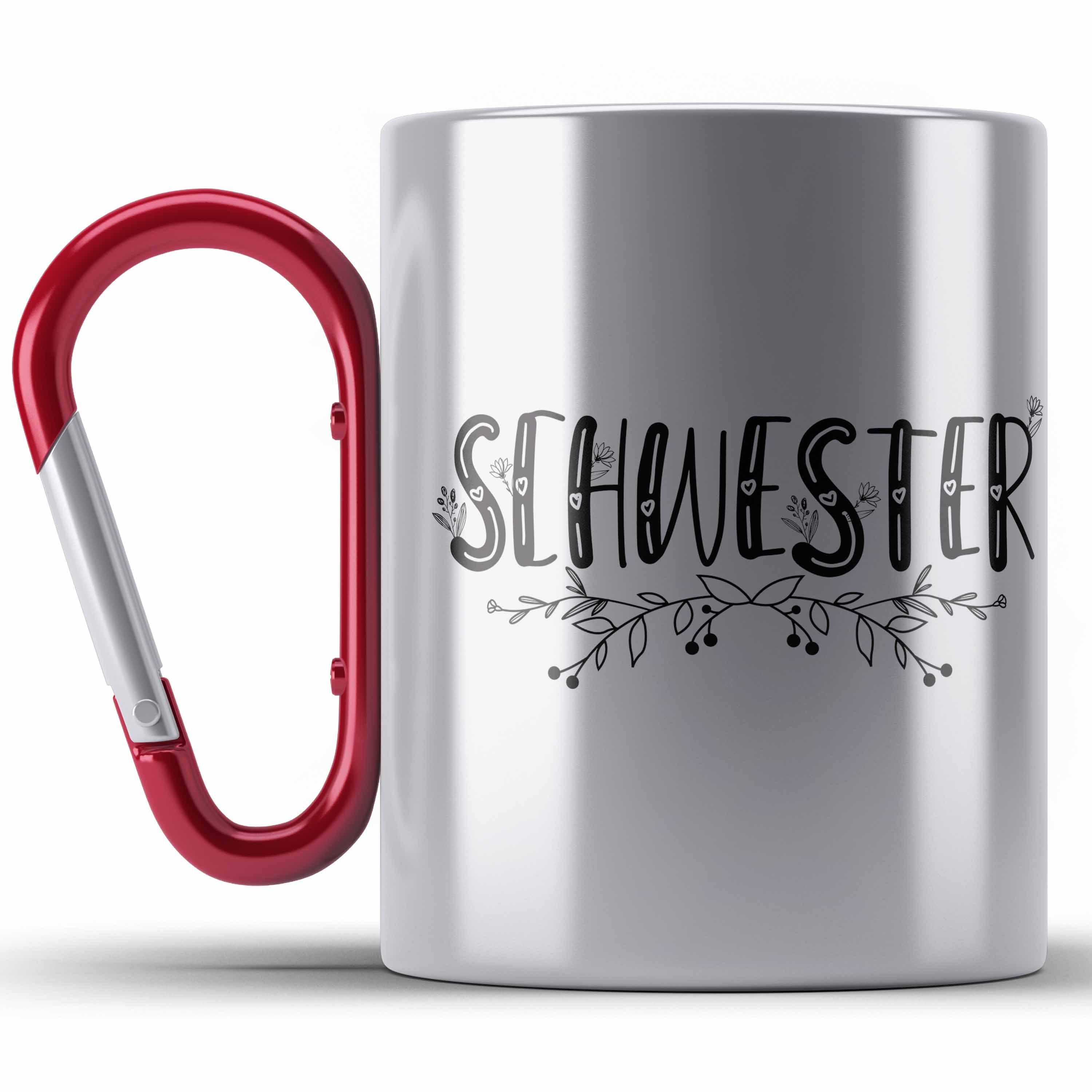 Thermotasse Lieblingsschwester Edelstahl Tasse Geschenk für Schwester Spruch Schwe