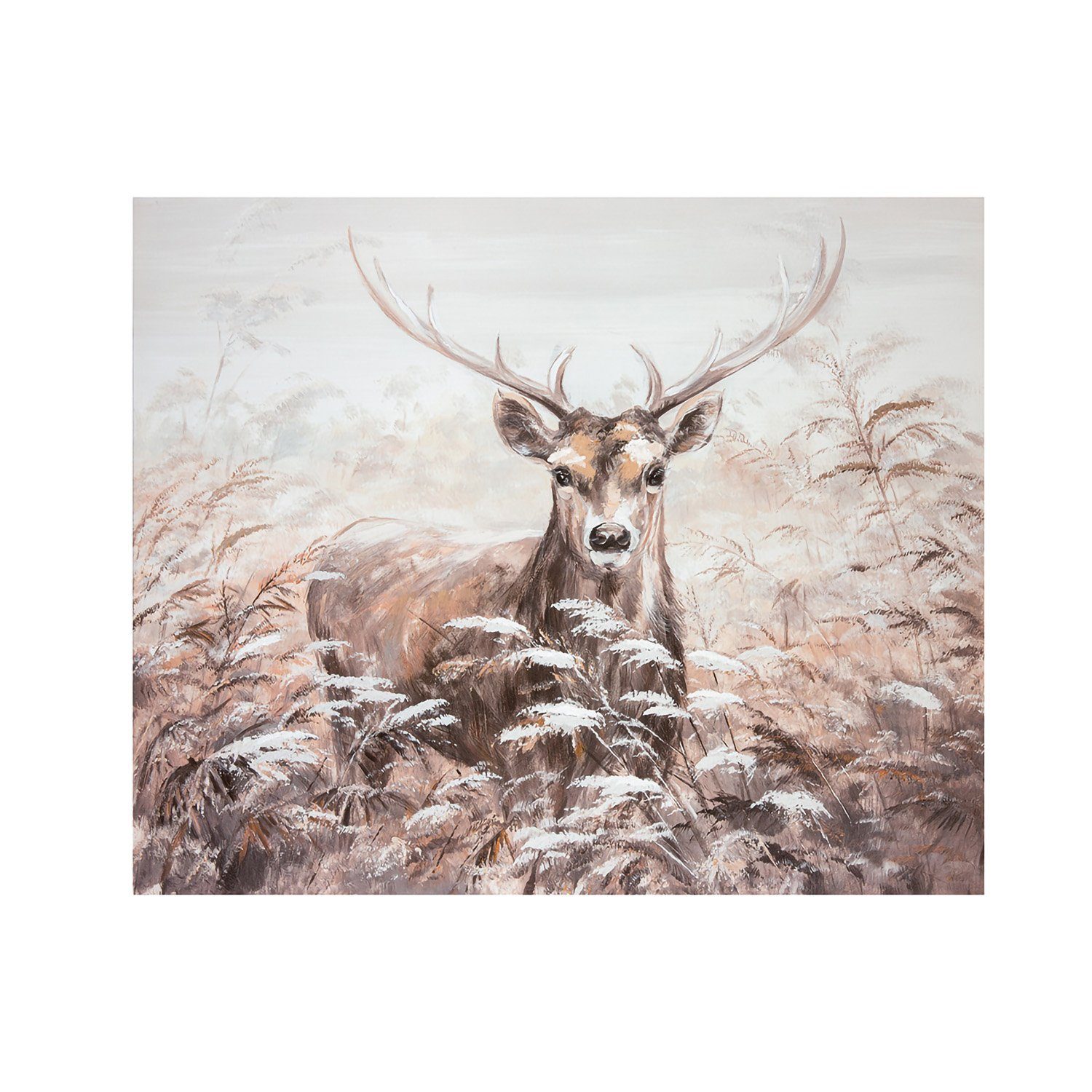GILDE Wandbild GILDE Bild Hirsch - braun - H. 80cm x B. 100cm x T. 2,7cm