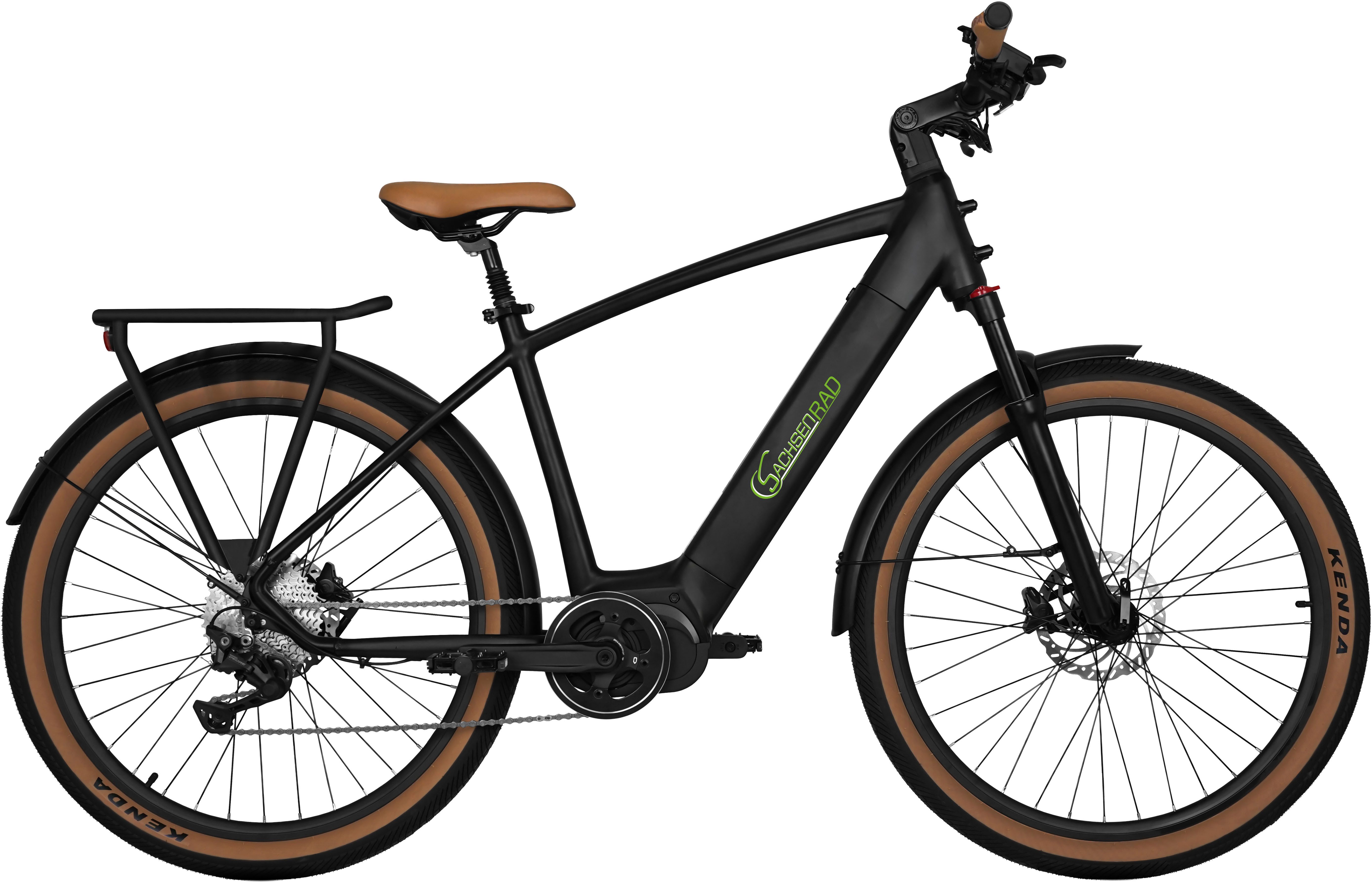 SachsenRAD E-Bike Trekkingrad S8, 10 Gang Magura Shimano Deore Schaltwerk, Kettenschaltung, Mittelmotor, 720 Wh, TFT Farb-LCD-Display, Fahrmodus Pedelec,  LED-Frontlicht