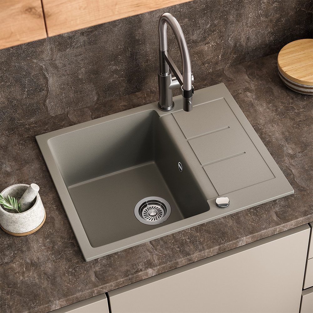 Bergstroem Granitspüle Rom, Beton, 62 x 50 cm, Rechteckig, 62/50 cm, (1 St)