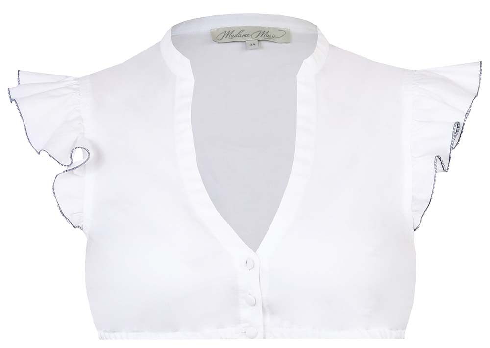 Madame Marie Dirndlbluse Dirndlbluse Lunavea Flügelarm weiß stahlblau günstig online kaufen