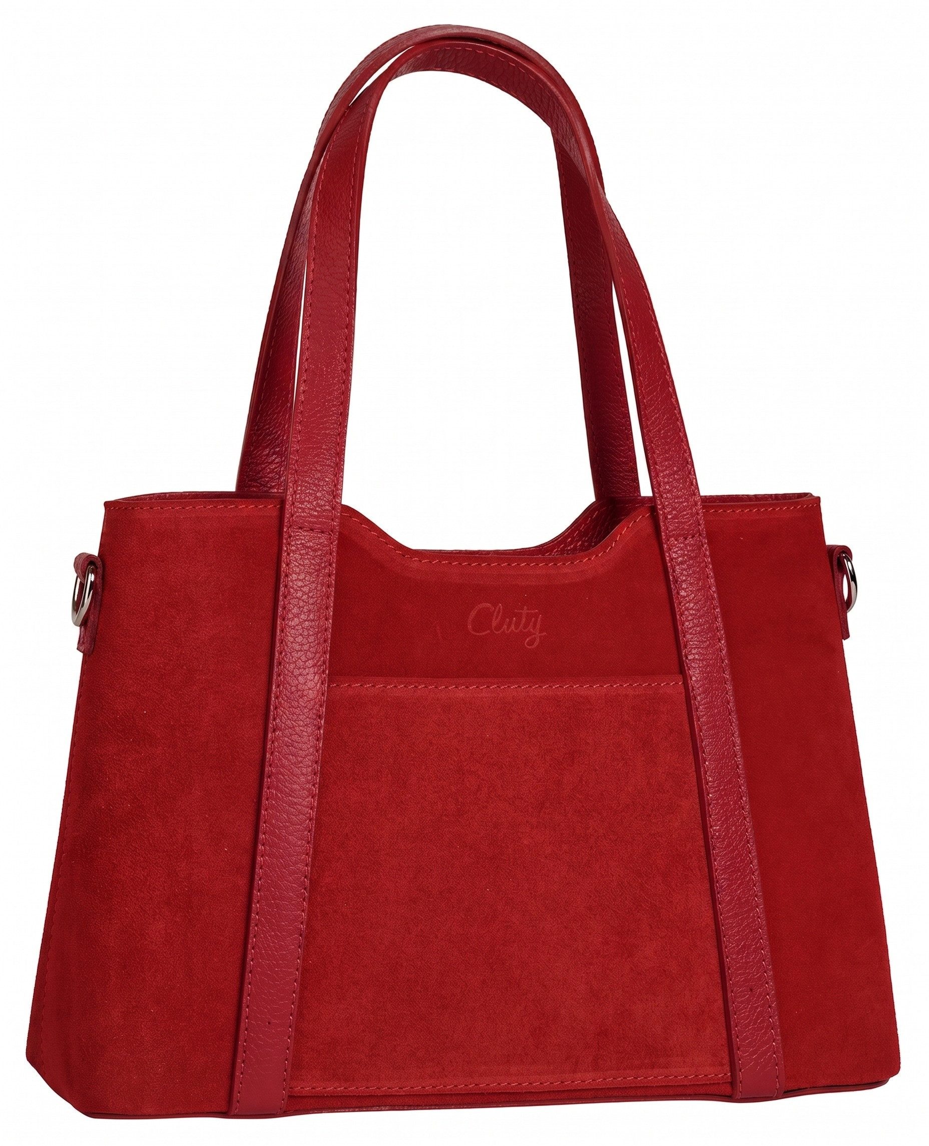 Cluty Henkeltasche, echt Leder, Made in Italy