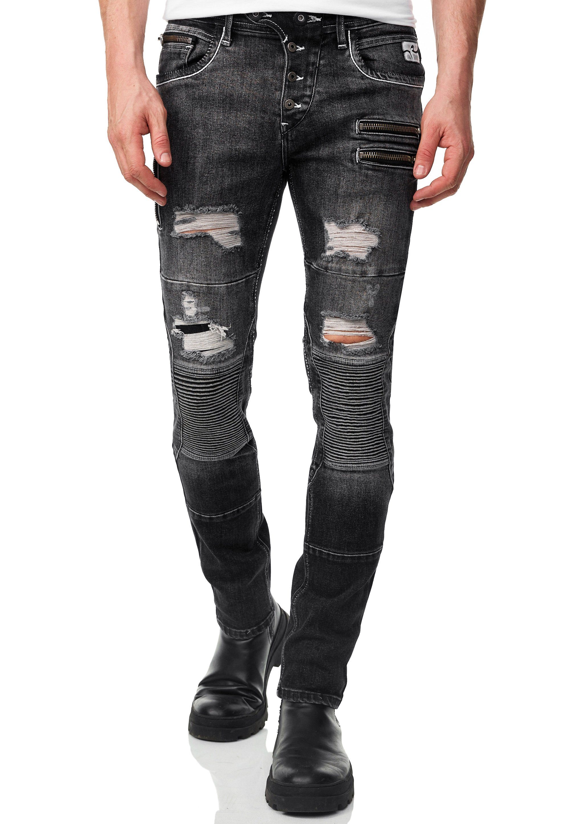 Rusty Neal Slim-fit-Jeans "MISATO", im modischen Used-Look günstig online kaufen
