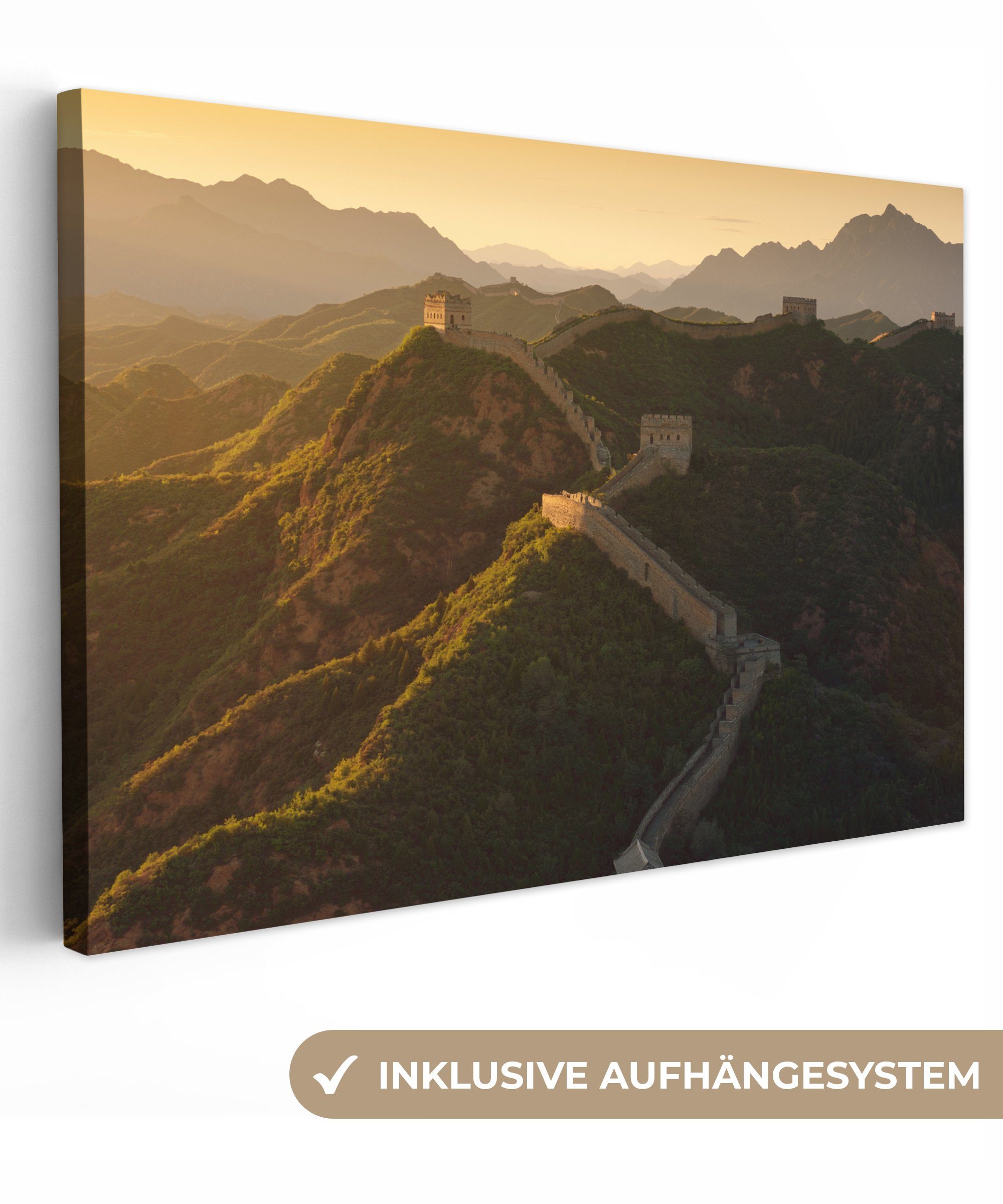 OneMillionCanvasses® Leinwandbild Die Große Mauer von China, (1 St), Wandbild Leinwandbilder, Aufhängefertig, Wanddeko, 30x20 cm