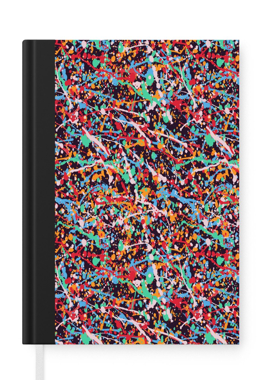 MuchoWow Notizbuch Spritzer - Abstrakt - Aquarell - Multi, Notebook, Notizblock a5, Tagebuch, Journal Liniert