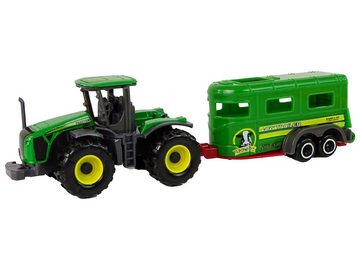 LEAN Toys Spielzeug-Traktor Traktor Anhänger Bauernhof Spielzeug Tieranhänger Landwirtschaft