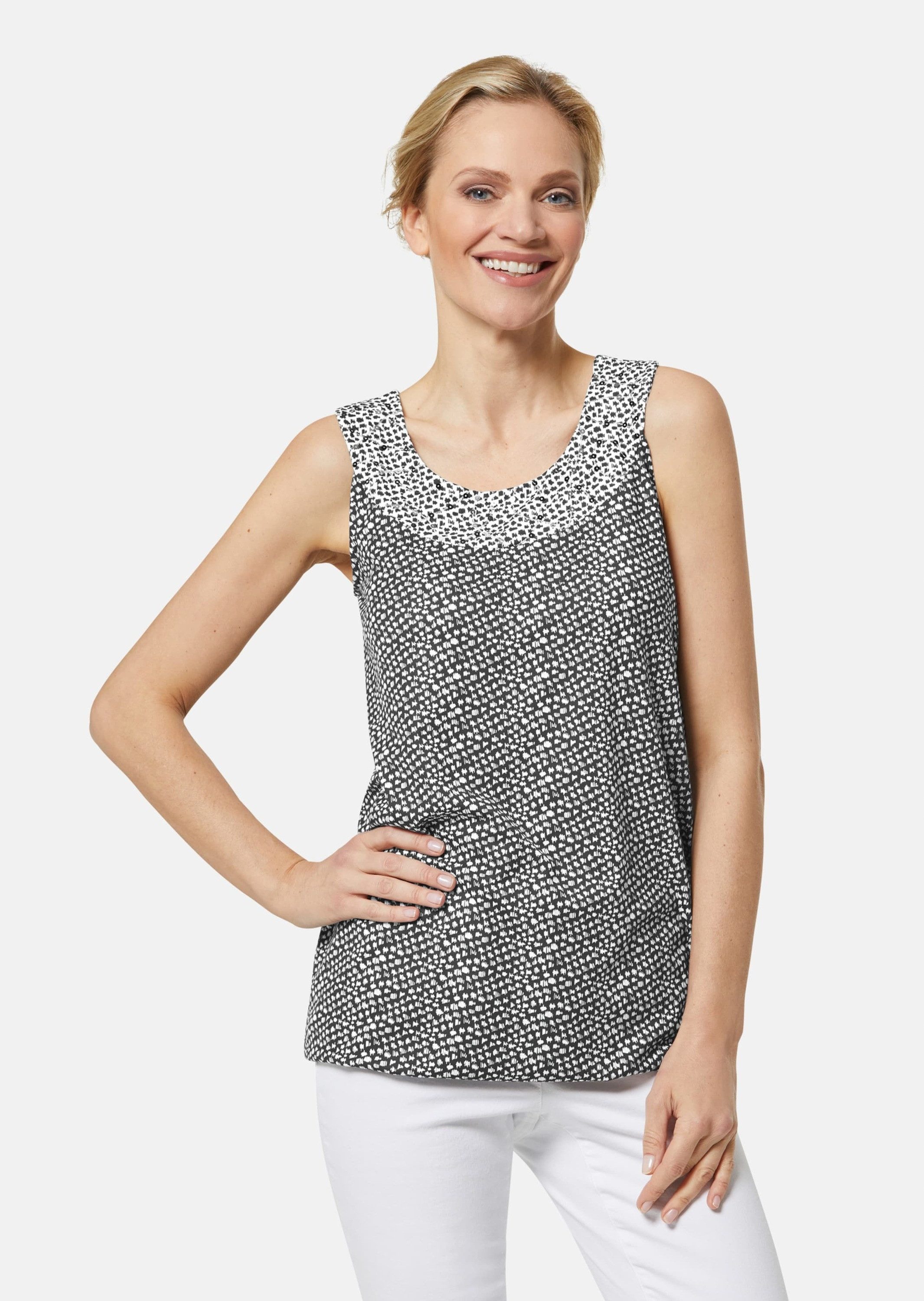 MADELEINE Shirttop Ärmelloses Longtop mit Pailletten-Verzierung günstig online kaufen